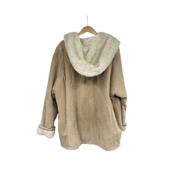 Vintage Penny Lane Style Genuine Leather Sherpa Winter Coat Western Womens XL - Picture 9 of 14